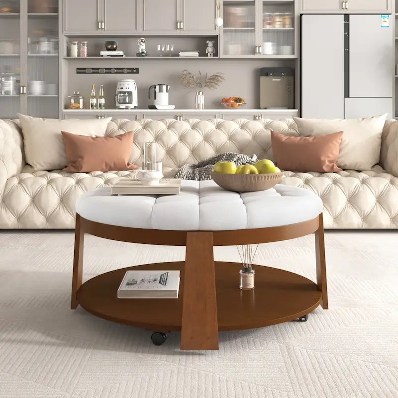 Modern Large Round Ottoman Coffee Table
