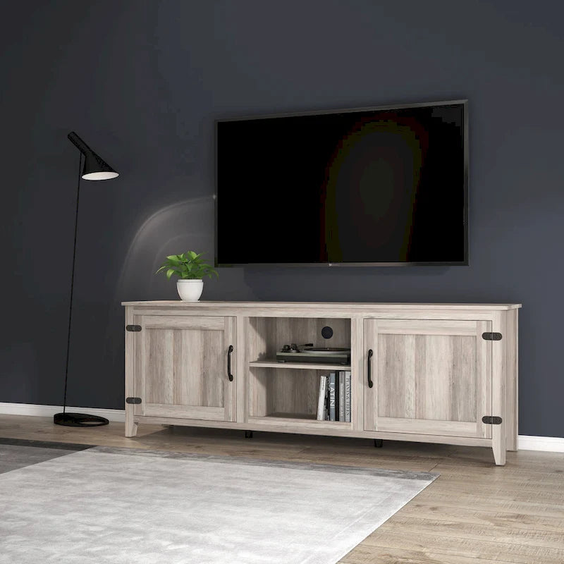 70.08 TV Stand with Doors and Open Storage Compartments for TVs Up to 60