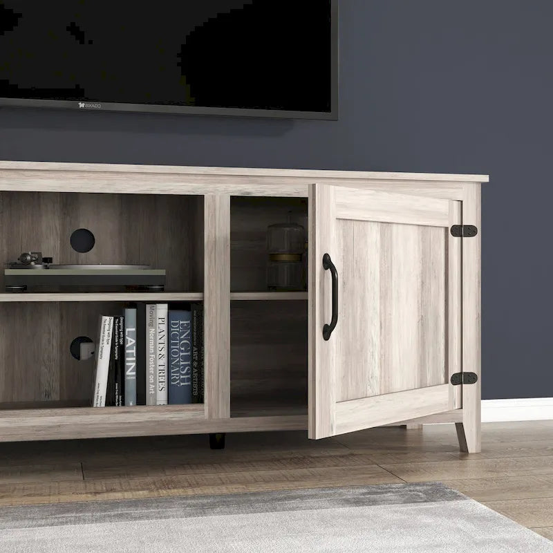 70.08 TV Stand with Doors and Open Storage Compartments for TVs Up to 60