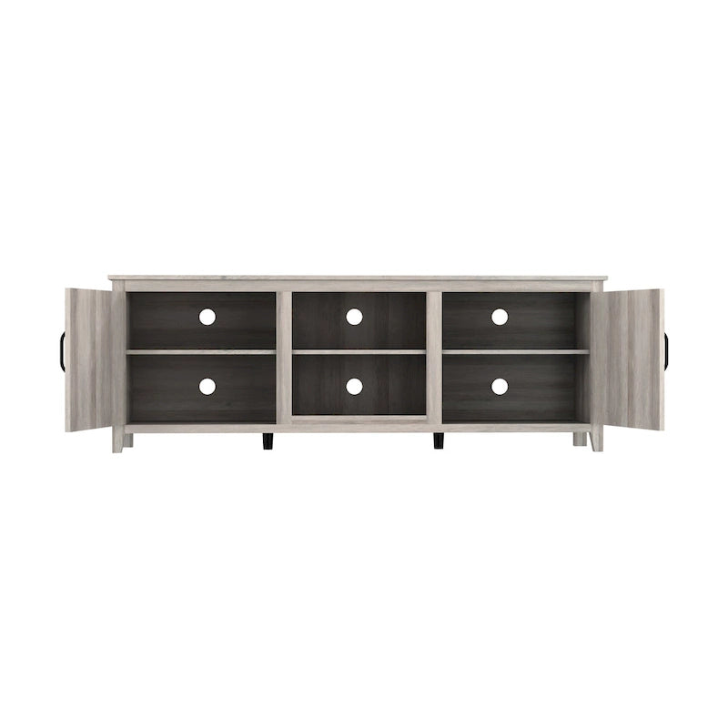 70.08 TV Stand with Doors and Open Storage Compartments for TVs Up to 60