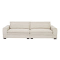 Beige Modern 104.7 Large Fabric Sofa with Lumbar Pillows