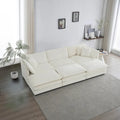 6-Seater U-Shape Sectional Sofa with 3 Ottomans and Pillows