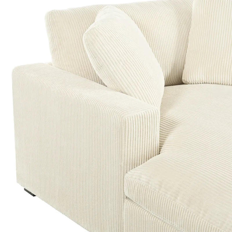 53.5 Chaise Lounge Chair with Solid Wood Legs and Comfort Pillows