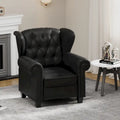 Modern Tufted Push Back Armchair Technical Leather Wingback Chair, Adjustable Single Sofa Chair with Sturdy Wood Legs