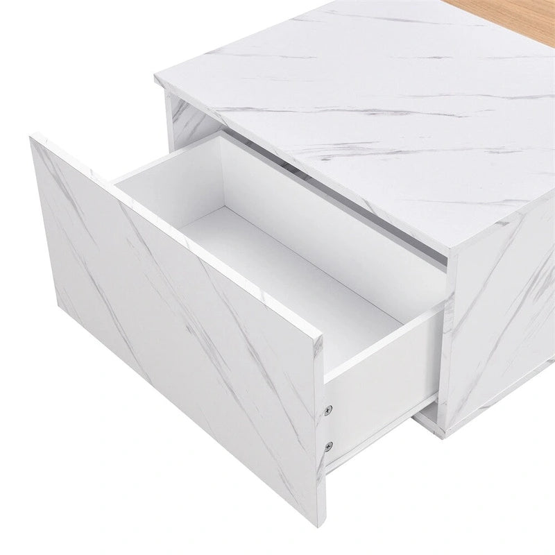 Coffee Table with 2 Storage Drawers and Wood Grain Finish