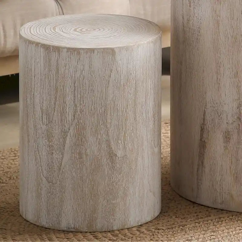 Set of 3 Rustic Wooden Coffee Tables with Distinctive Tree Ring Patterns - Perfect for Living Room