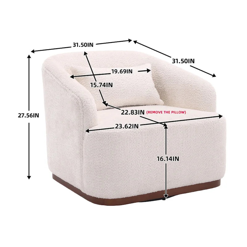 Swivel Barrel Chair, Comfy Round Accent Sofa Chair for Living Room, 360 Degree Swivel Barrel Club Chair