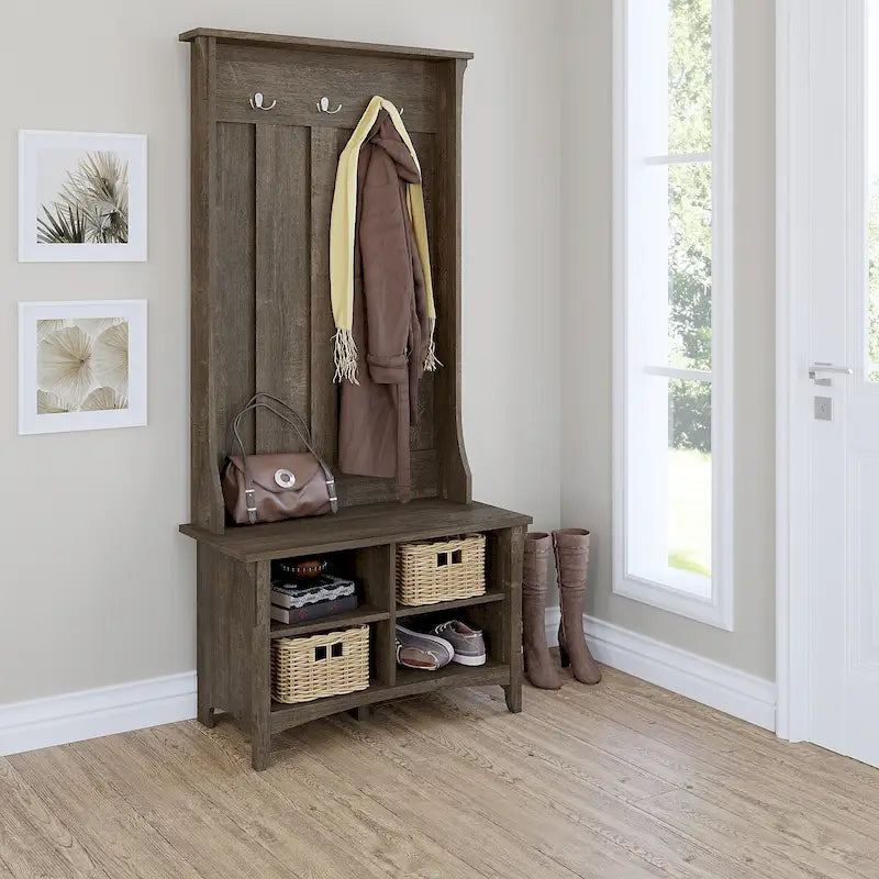 Salinas Hall Tree with Shoe Storage Bench by Bush Furniture