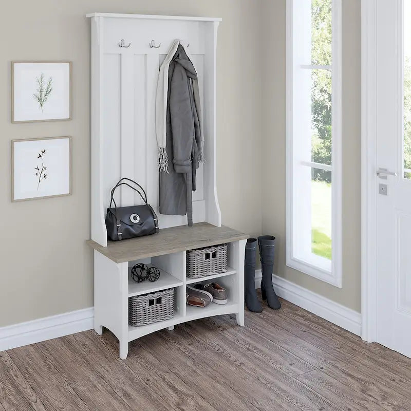 Salinas Hall Tree with Shoe Storage Bench by Bush Furniture