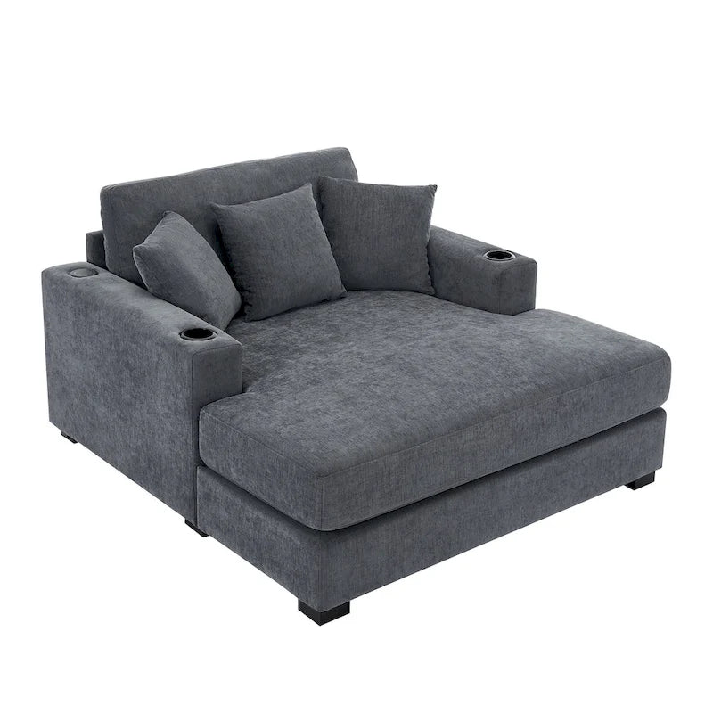 Three sizes Oversized Chaise Lounger with Pillows