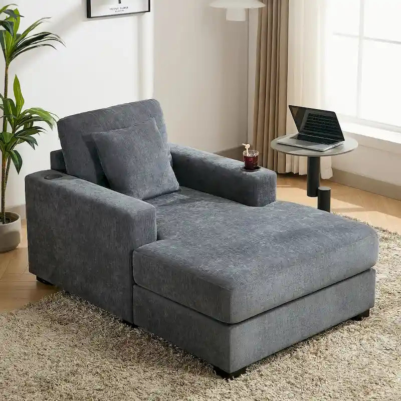Three sizes Oversized Chaise Lounger with Pillows