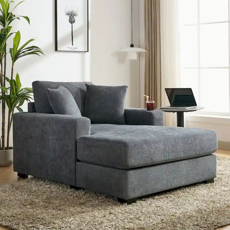 Three sizes Oversized Chaise Lounger with Pillows