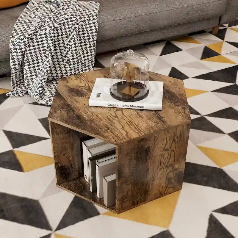 GDFStudio - Lila Hexagonal Coffee Table Set with Multi-Function Storage Design