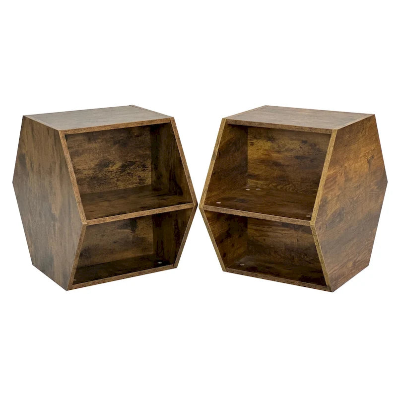GDFStudio - Lila Hexagonal Coffee Table Set with Multi-Function Storage Design