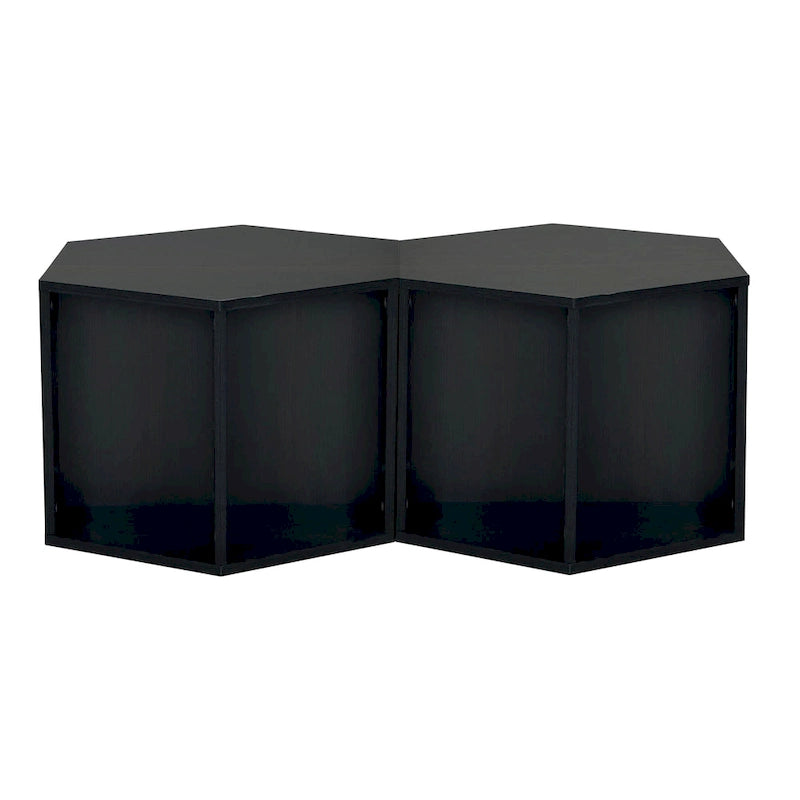 GDFStudio - Lila Hexagonal Coffee Table Set with Multi-Function Storage Design