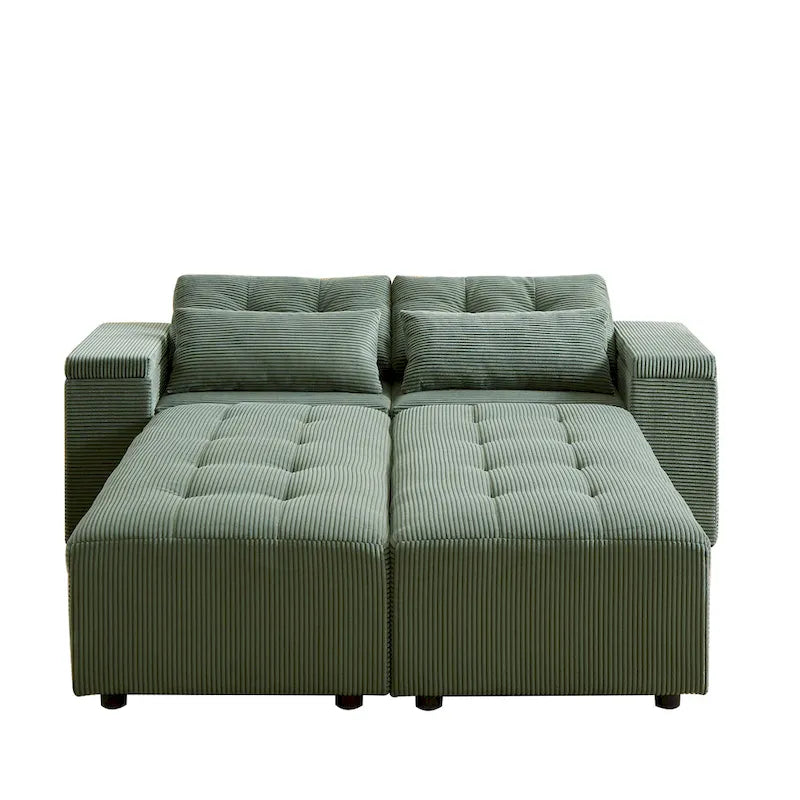 GDFStudio - Emerson Modular Corduroy 3-Seater Sofa with Storage and Customizable Design