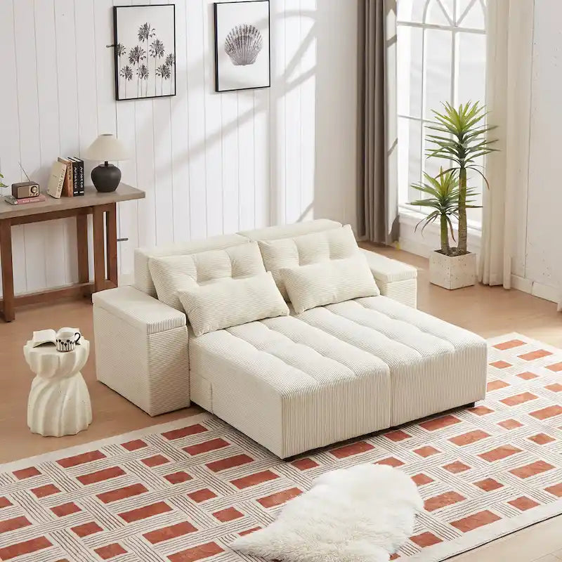 GDFStudio - Emerson Modular Corduroy 3-Seater Sofa with Storage and Customizable Design