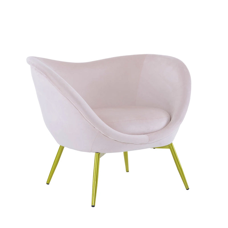 Christopher Knight Home - Eliana Modern Teddy Fabric Accent Chair with Curved Backrest and Gold Legs