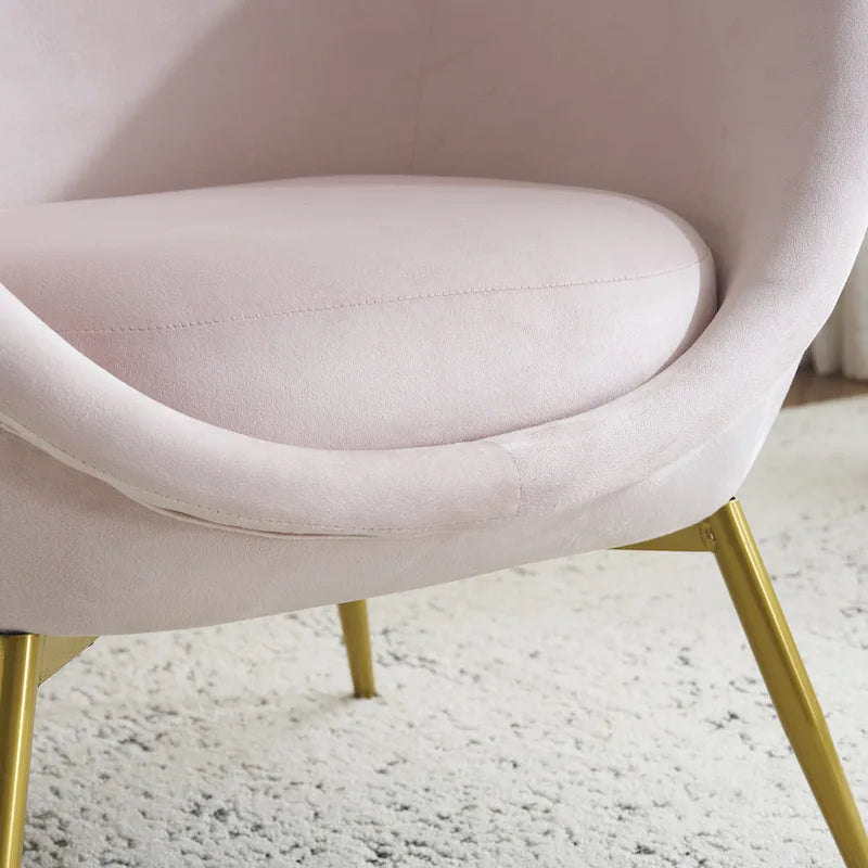 Christopher Knight Home - Eliana Modern Teddy Fabric Accent Chair with Curved Backrest and Gold Legs