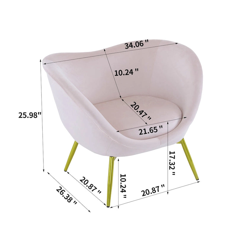 Christopher Knight Home - Eliana Modern Teddy Fabric Accent Chair with Curved Backrest and Gold Legs