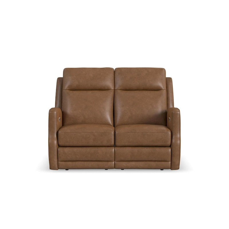 Maxwellton Cedar Power Reclining Loveseat with Power Headrests and Lumbar by Flexsteel - 56 x 42 x 39
