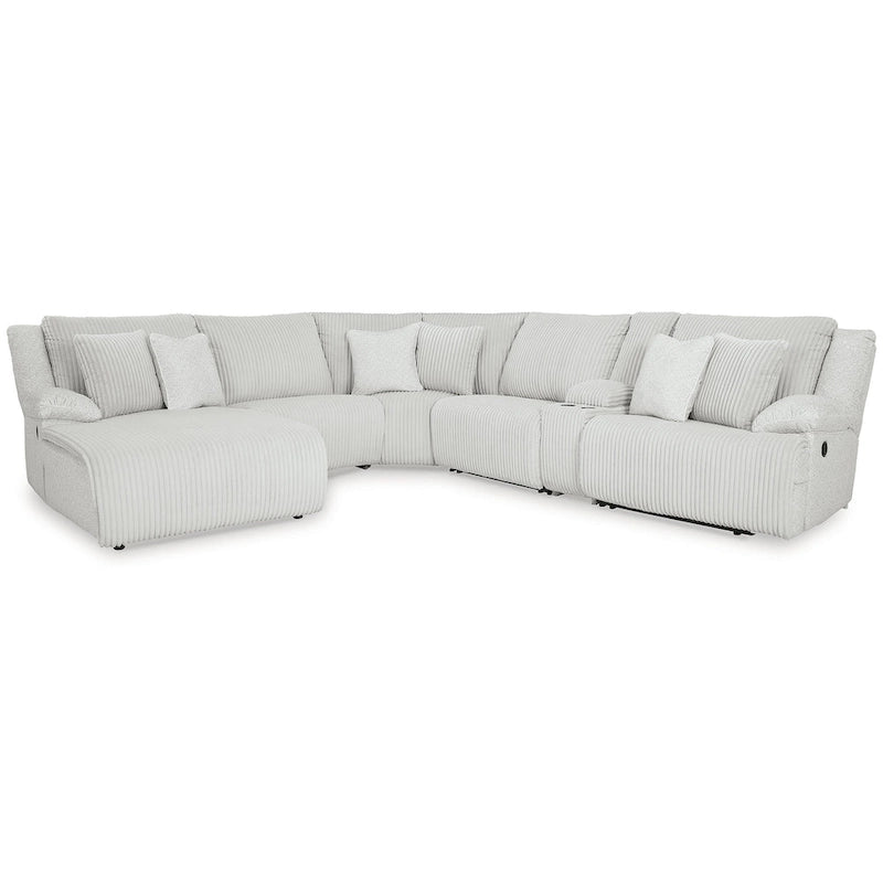 Signature Design by Ashley Top Tier Light Gray 6-Piece Reclining Sectional with Chaise - 149.5W x 132.5D x 40H