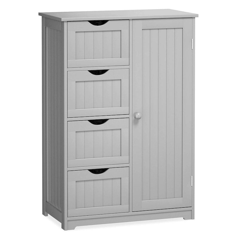 Costway Wooden 4 Drawer Bathroom Floor Cabinet Storage Cupboard 2