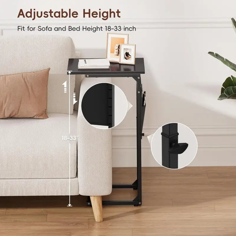 C Shaped End Table - 16D x 12W x 33H