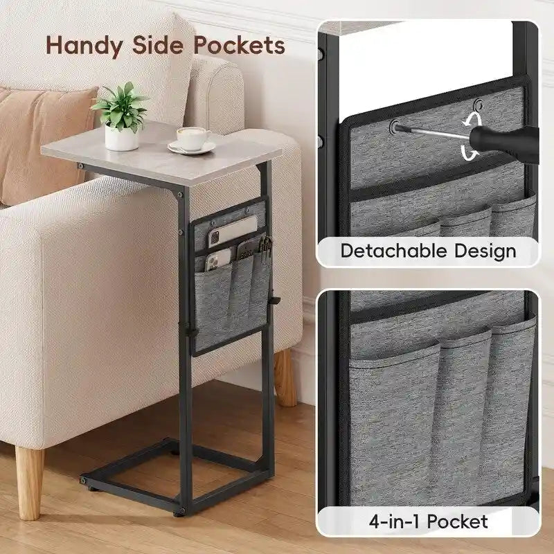 C Shaped End Table - 16D x 12W x 33H