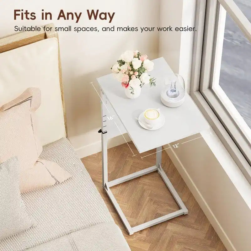 C Shaped End Table - 16D x 12W x 33H