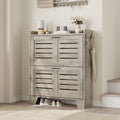 Shoe Cabinet Storage for Entryway, Narrow Shoe Cabinet with 2 Flip Drawers, Freestanding Hidden Shoe Organizer Cabinet