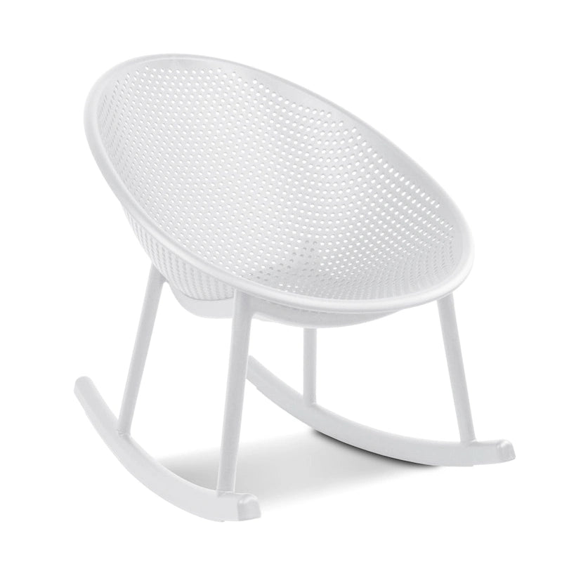 Set of 2 Mid-Century Modern Plastic Rocking Lounge Chair Plastic Legs with Breathable Egg Shaped Seat for Indoor/Outdoor