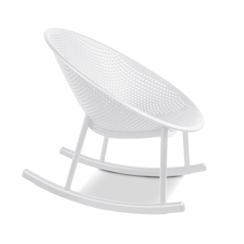 Set of 2 Mid-Century Modern Plastic Rocking Lounge Chair Plastic Legs with Breathable Egg Shaped Seat for Indoor/Outdoor