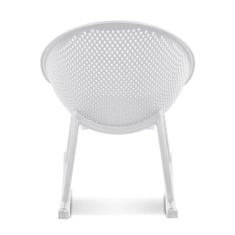 Set of 2 Mid-Century Modern Plastic Rocking Lounge Chair Plastic Legs with Breathable Egg Shaped Seat for Indoor/Outdoor