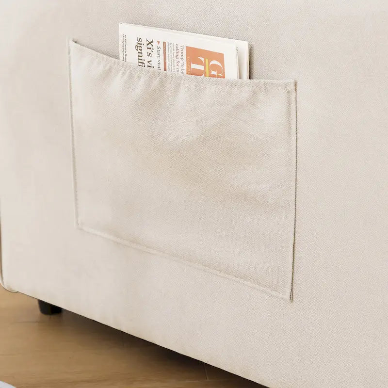 3-In-1 Upholstered Futon Sofa Convertible Floor Sofa Bed