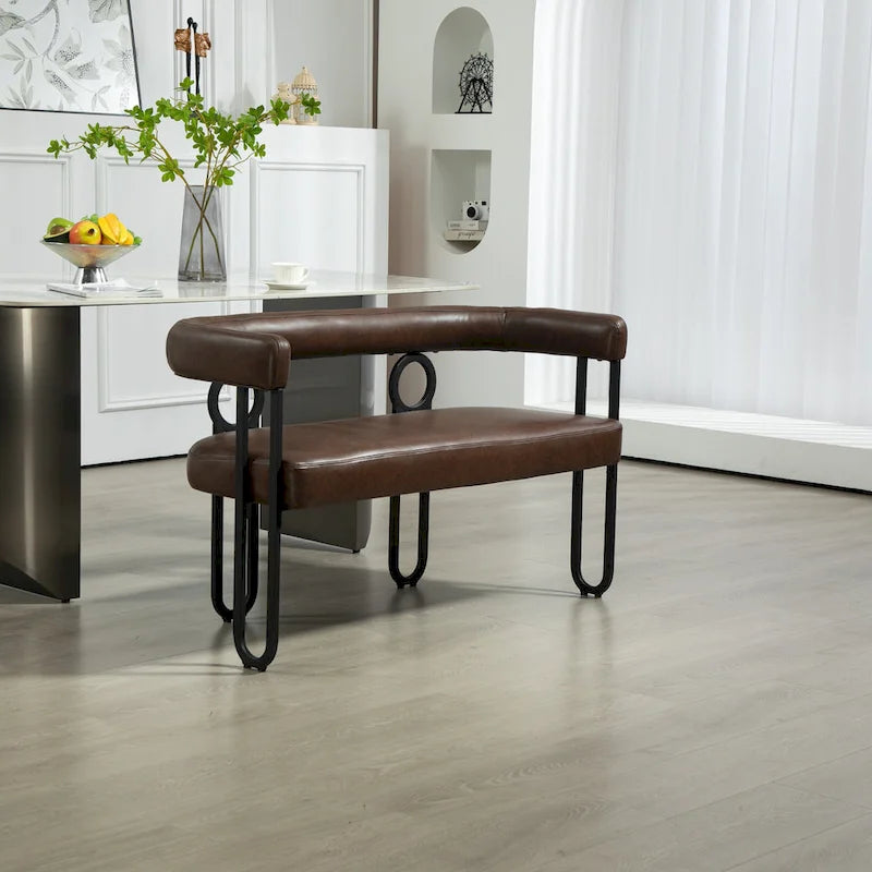 House Hold Modern Loveseat 2 Seater Sofa Chenille Fabric Couch With Arms And Metal Legs For Living Room