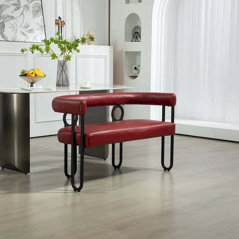 House Hold Modern Loveseat 2 Seater Sofa Chenille Fabric Couch With Arms And Metal Legs For Living Room