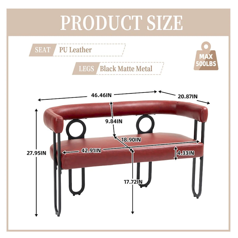 House Hold Modern Loveseat 2 Seater Sofa Chenille Fabric Couch With Arms And Metal Legs For Living Room
