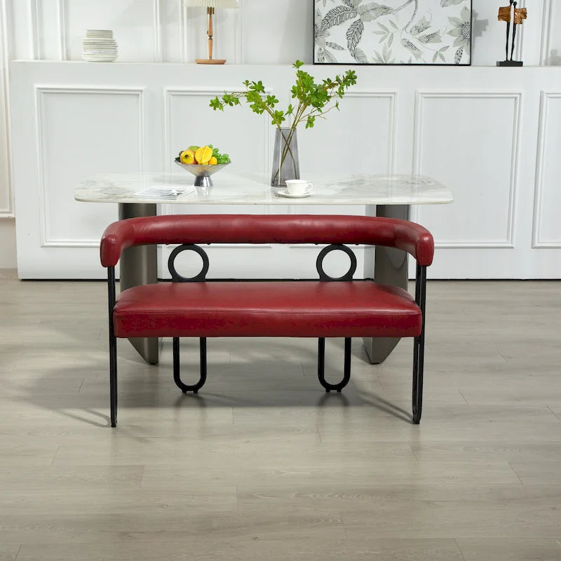 House Hold Modern Loveseat 2 Seater Sofa Chenille Fabric Couch With Arms And Metal Legs For Living Room