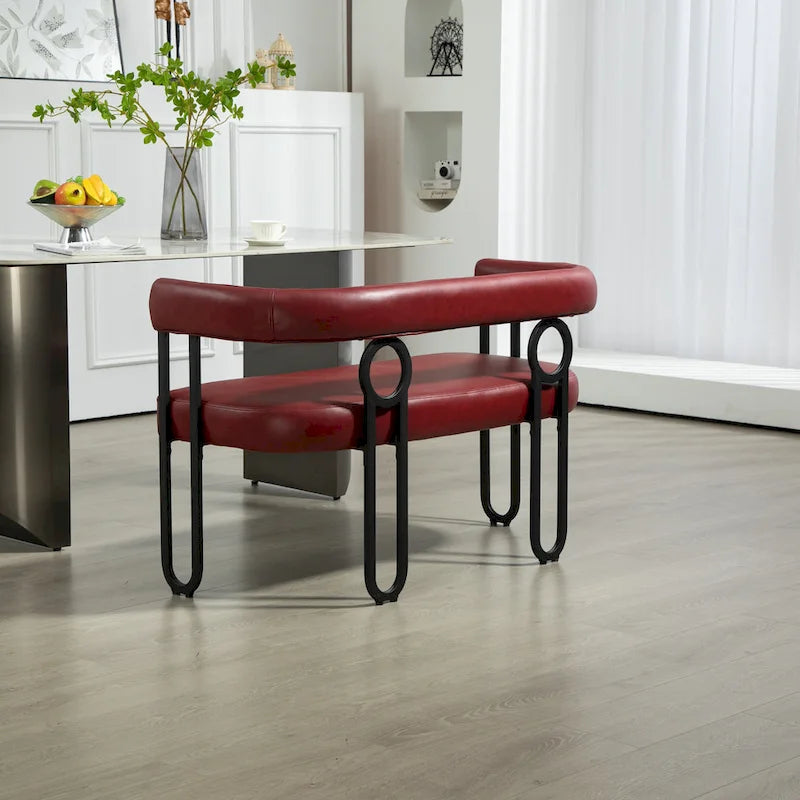 House Hold Modern Loveseat 2 Seater Sofa Chenille Fabric Couch With Arms And Metal Legs For Living Room