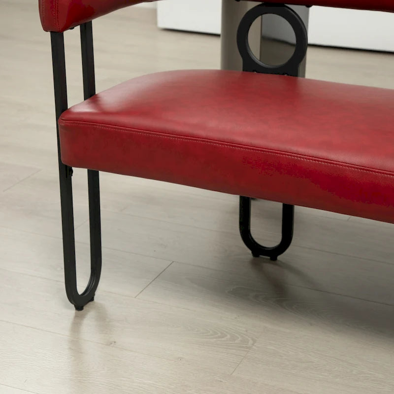 House Hold Modern Loveseat 2 Seater Sofa Chenille Fabric Couch With Arms And Metal Legs For Living Room