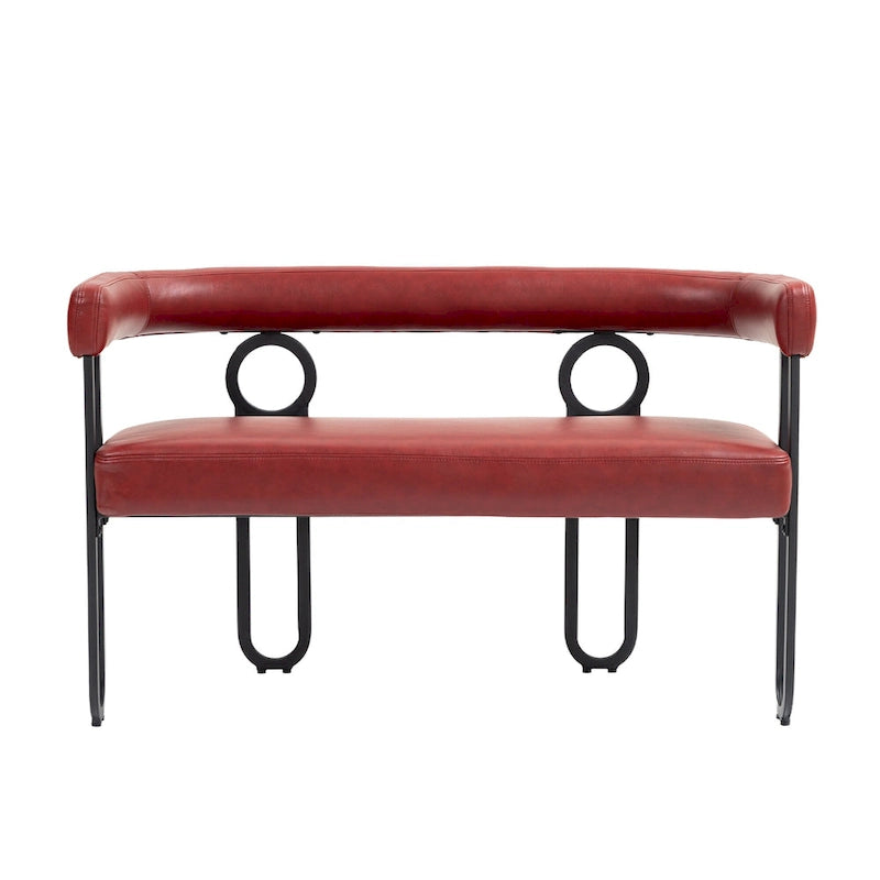 House Hold Modern Loveseat 2 Seater Sofa Chenille Fabric Couch With Arms And Metal Legs For Living Room