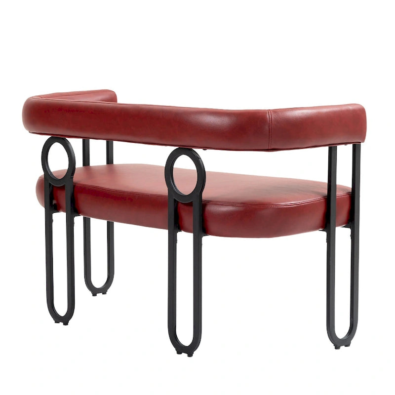 House Hold Modern Loveseat 2 Seater Sofa Chenille Fabric Couch With Arms And Metal Legs For Living Room