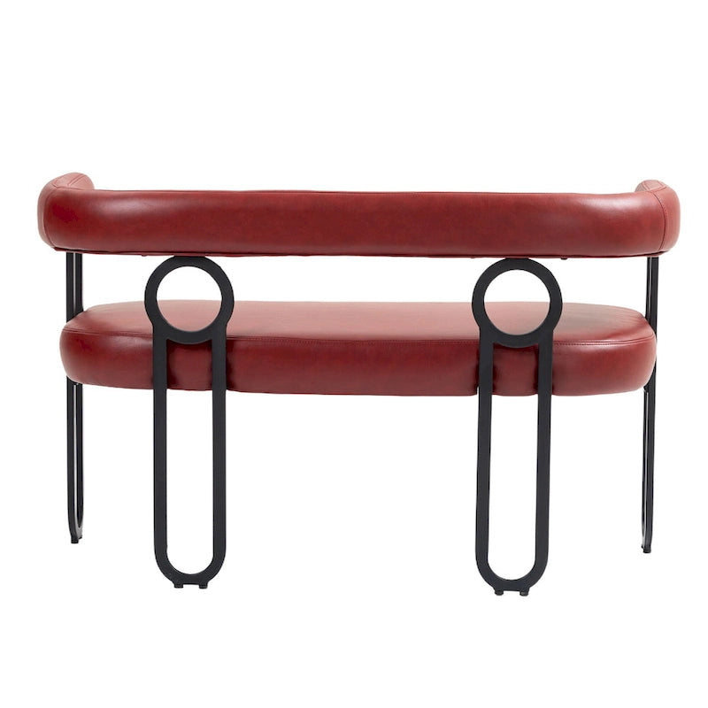 House Hold Modern Loveseat 2 Seater Sofa Chenille Fabric Couch With Arms And Metal Legs For Living Room