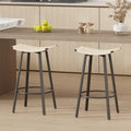 Counter Height Bar Stools, Backless Handwoven Kitchen Dining Chairs with Round Footrest Set of 2 PVC Weaving Pub Stool