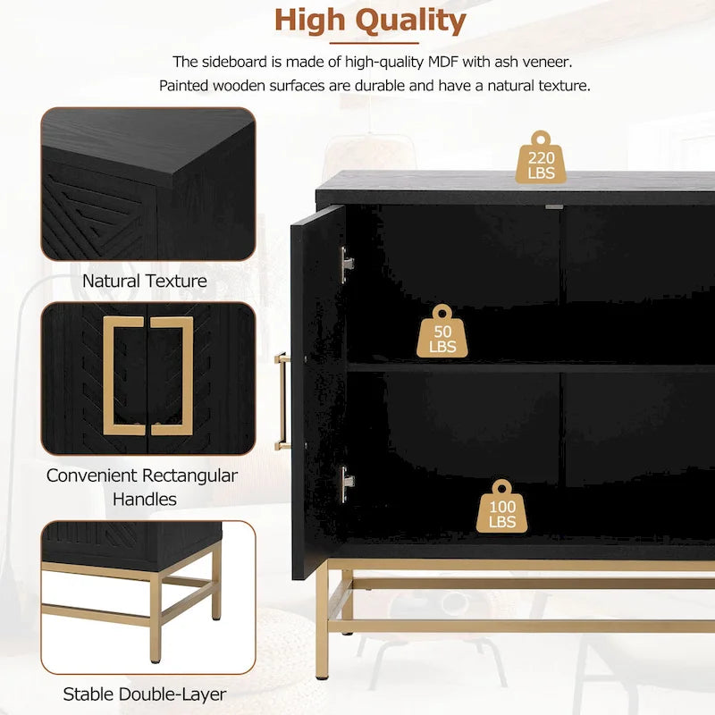 Sideboard Buffet Cabinet with Adjustable Shelves
