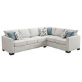 Ashlee Sleeper Sectional Sofa, Greige Chenille, 6 Pillows, 111 Inch