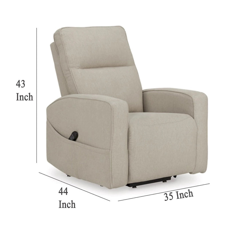 Lawson Power Lift Recliner Chair, Smoke Polyester, Foam Cushioned