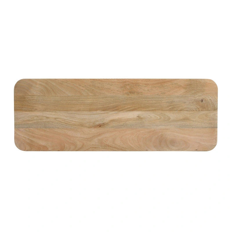 Modern Solid Wood Entryway Console Table with Fluted Design & Storage