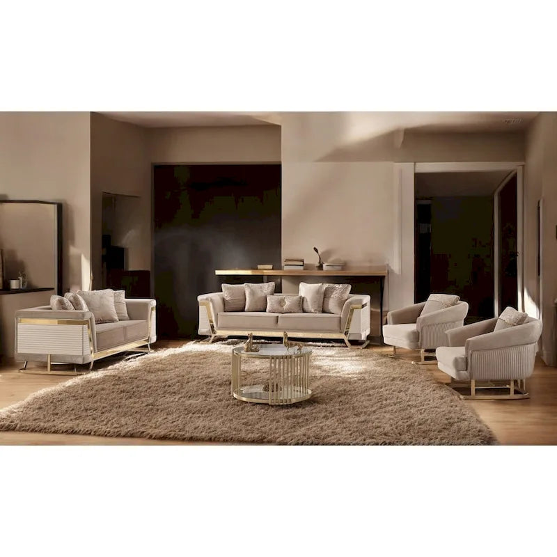 ActiveZen 4 Pieces Living Room Sets 1 Sofa 1 Loveseat 2 Chair